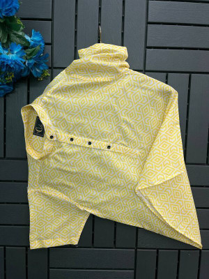 Stellalifestyle Men Solid Casual Yellow, White Shirt