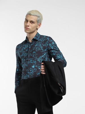 JACK & JONES Men Printed Casual Black Shirt