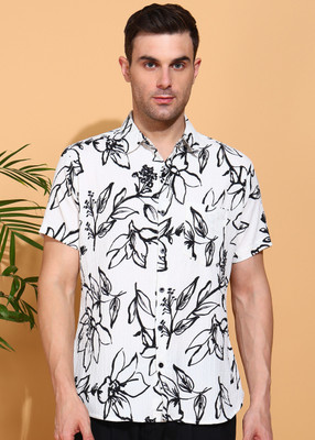 Yash Gallery Men Printed Casual White Shirt