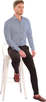 LOOKMARK Men Solid Formal Grey Shirt