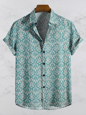 Arth Enterprise Men Printed Casual Green Shirt