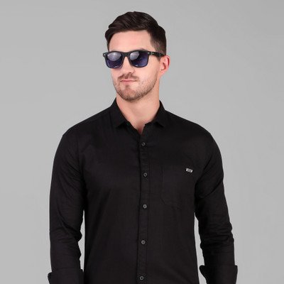 Masher Men Solid Casual Black Shirt