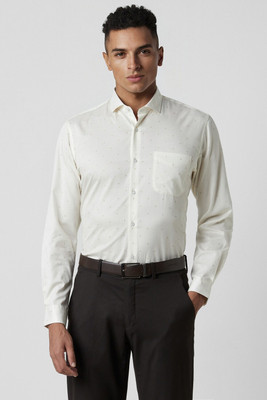 PETER ENGLAND Men Solid Formal Cream Shirt