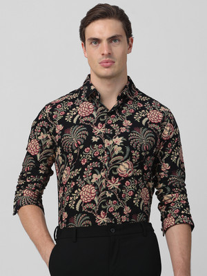 MUFTI Men Printed Casual Black Shirt