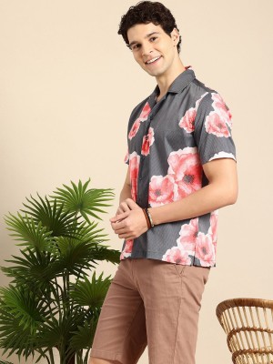 Mast & Harbour Men Printed Casual Grey Shirt