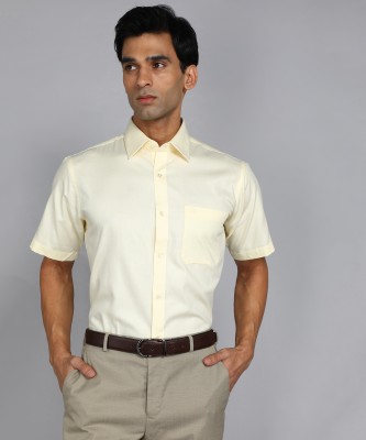 Raymond Men Solid Formal Beige Shirt