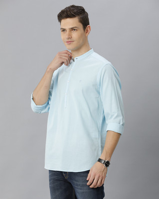 CAVALLO BY LINEN CLUB Men Solid Casual Blue Shirt