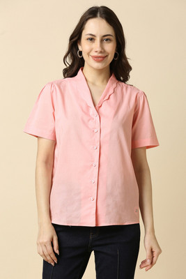 Allen Solly Women Solid Casual Pink Shirt
