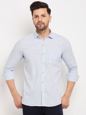 DUKE Men Solid Casual Blue Shirt