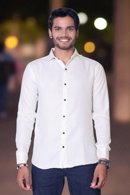 TRENDING LAXMI TREND Men Solid Casual White Shirt(Pack of 2)