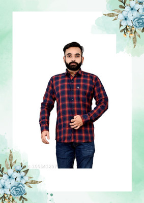 Arthz Fashion Men Checkered Formal Red, Blue Shirt