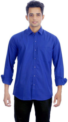 Super Weston Trend Men Solid Casual Blue Shirt