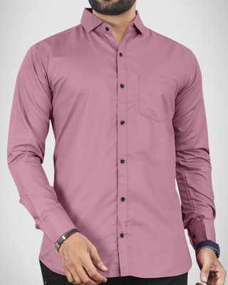 NIVICK Men Solid Formal Pink Shirt