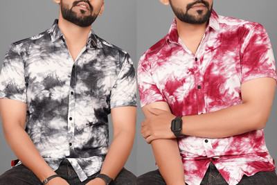 Voroxy Men Dyed/Ombre Casual Multicolor Shirt(Pack of 2)