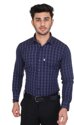 Shreyash Trend Men Solid Casual Dark Blue, Grey Shirt