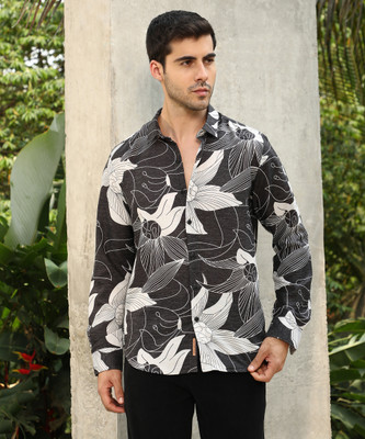 CAMPUS SUTRA Men Printed Casual Grey, White Shirt