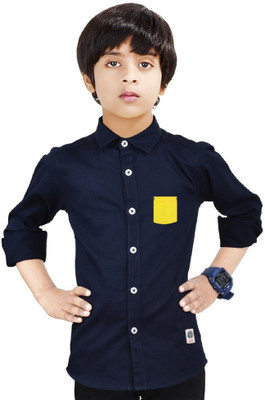 Made In The Shede Boys Solid Casual Dark Blue Shirt