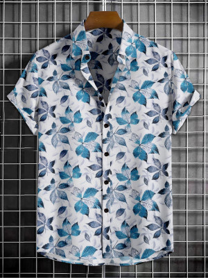 isuelfeb Men Solid Casual Dark Blue, Light Blue, White Shirt
