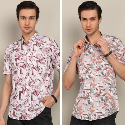 BLYNK Men Printed Casual Multicolor Shirt(Pack of 2)