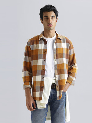Pepe Jeans Men Checkered Casual Brown Shirt