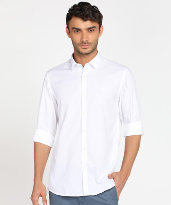 PETER ENGLAND Men Self Design Casual White Shirt