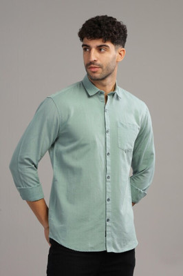 Style Grove Men Solid Casual Light Green Shirt