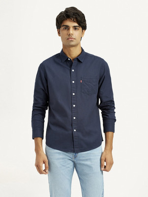 LEVI'S Men Solid Casual Blue Shirt