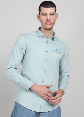 KILLER Men Printed Casual Green Shirt