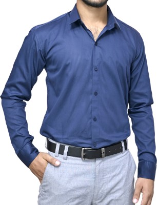 NAZRA SIRTS Men Solid Formal Blue Shirt