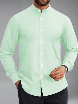 BHUVIKOO Men Solid Casual Green Shirt