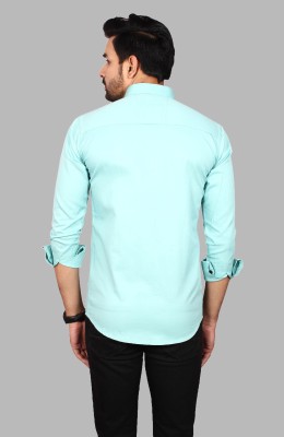 Liza Martin Men Solid Casual Light Blue Shirt