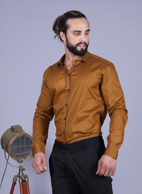 Tanip Men Solid Formal Red Shirt