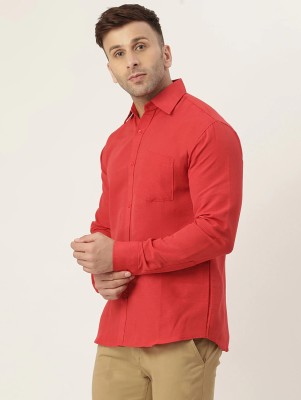 JBK Men Solid Casual Red Shirt
