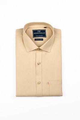 Adam Phillip Men Solid Formal Cream Shirt