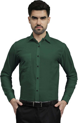 Navkanj Men Solid Formal Green Shirt