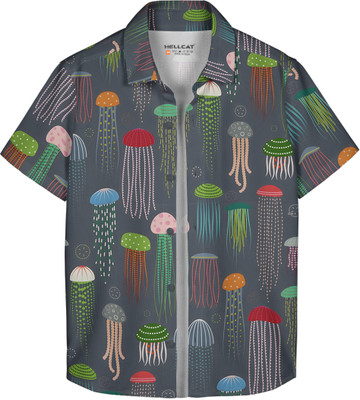 Hellcat Boys Printed Casual Grey Shirt
