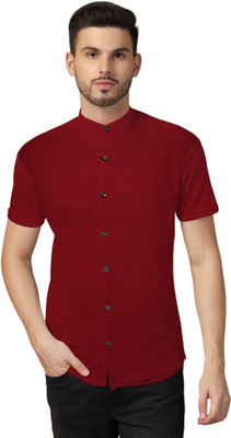 tfurnish Men Solid Casual Maroon Shirt