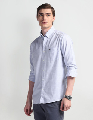 Arrow Sport Men Striped Casual Blue Shirt