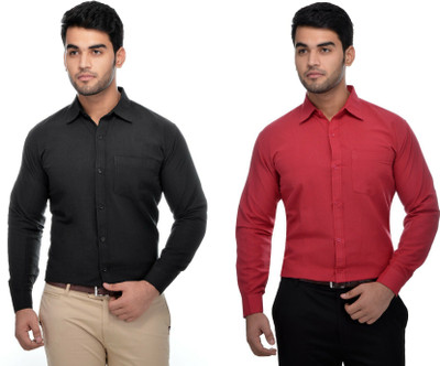 DESHBANDHU KHADI Men Solid Formal Multicolor Shirt(Pack of 2)