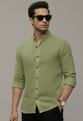 ABHIRACLOSET Men Solid Casual Light Green Shirt
