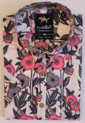 Club maxx Men Printed, Floral Print Casual Pink, White, Grey Shirt