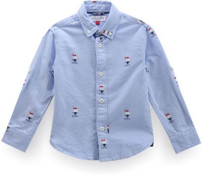 U.S. POLO ASSN. Boys Solid Casual Light Blue, Red, White Shirt
