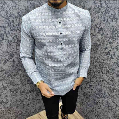 ALVIN ENTERPRISE Men Floral Print Casual Grey Shirt