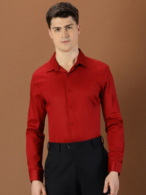 INVICTUS Men Solid Formal Maroon Shirt