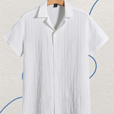 Nita creation Men Self Design Formal Gold Shirt