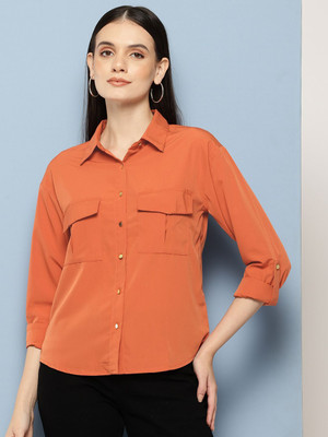 CHEMISTRY Women Solid Casual Red Shirt