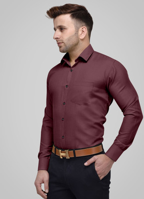 TRENDING SHIRTWALE Men Solid Casual Maroon Shirt