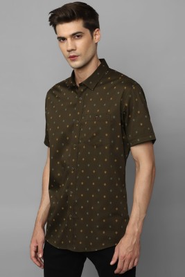 LOUIS PHILIPPE Men Printed Casual Brown, Gold, Green Shirt