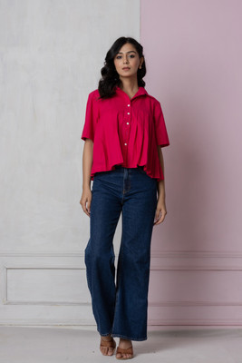 SEREN MILANO Women Striped Casual Pink Shirt