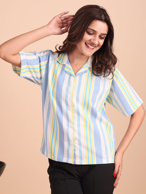 DL Fashion Women Striped Casual Multicolor Shirt